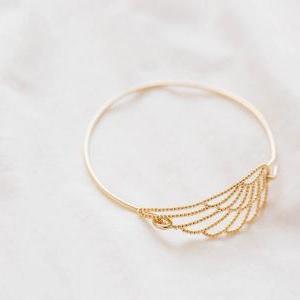 angel wing bangle bracelet ,Jewelry..