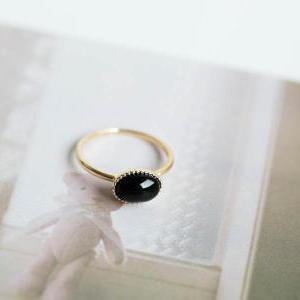 Onyx stone ring,Jewelry,Ring ,black..
