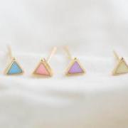 pastel triangle earrings/pink earrings/yellow earrings/purple earrings,E023R