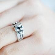 vintage owl ring,,Jewelry,Ring,comfortable ring,bridesmaids gift,owl ring,wrap ring ,owl jewelry ,adjustable ring,animal ring,vintage ,R252N