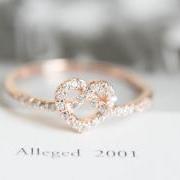 Rose gold cz heart rings,heart shaped rings,heart engagement rings,wedding ring/couple rings,pink rings,mother rings,cz wedding rings,bridal ring,,R171N