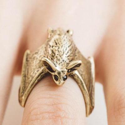 Vampire bat ring,,Adjustable Ring,Animal Ring,Everyday Ring,Antique Ring,Vintage Ring,Gift Ring,Christmas Gift idea,burnish ring