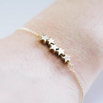 5 Mini Star Bracelet,charm bracelet