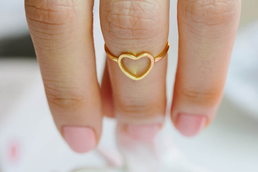 Open Heart Knuckle Ring,heart Ring,knuckle Ring, Pinky Ring, Jewelry