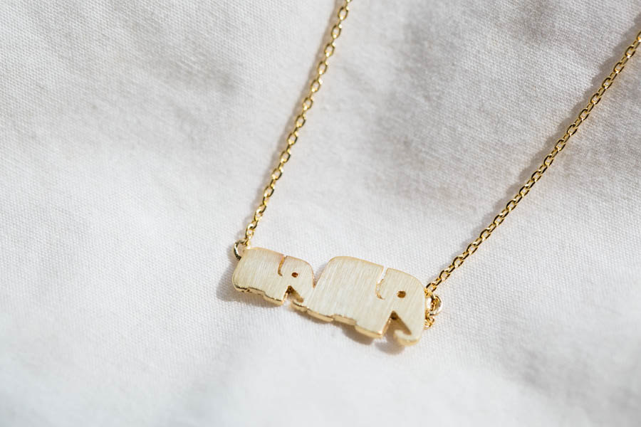 mama and baby elephant necklace