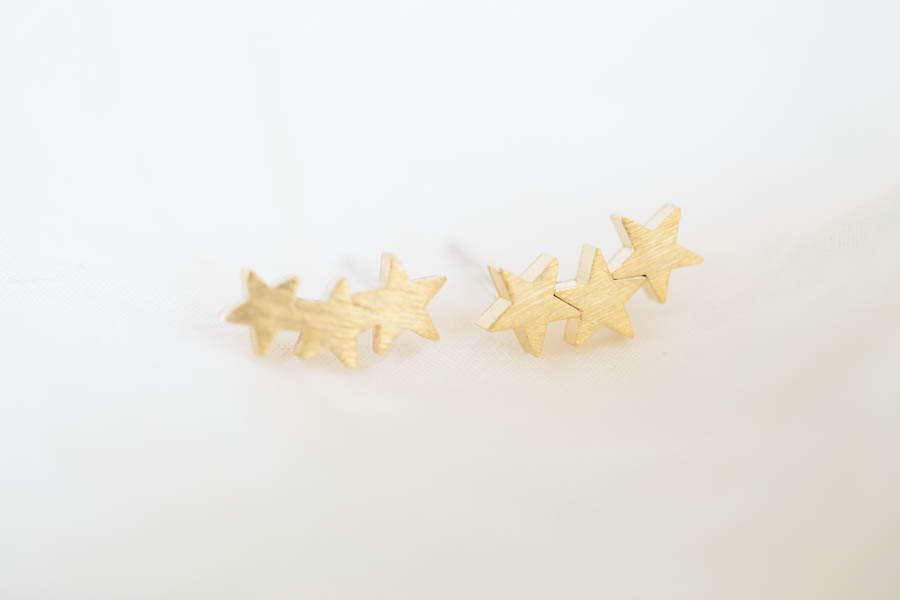 3star Stud Earrings/silver Earrings 