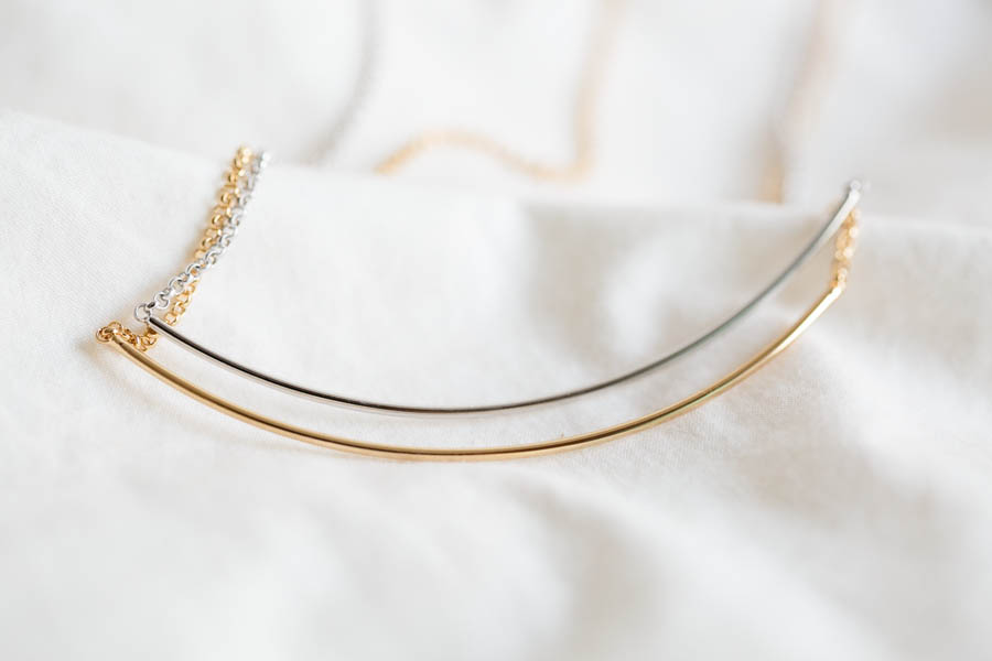 long curve bar necklace,Jewelry,Necklace,modern,bar necklace,minimalist necklace,light necklace,thin bar necklace,fine bar necklace, N159K