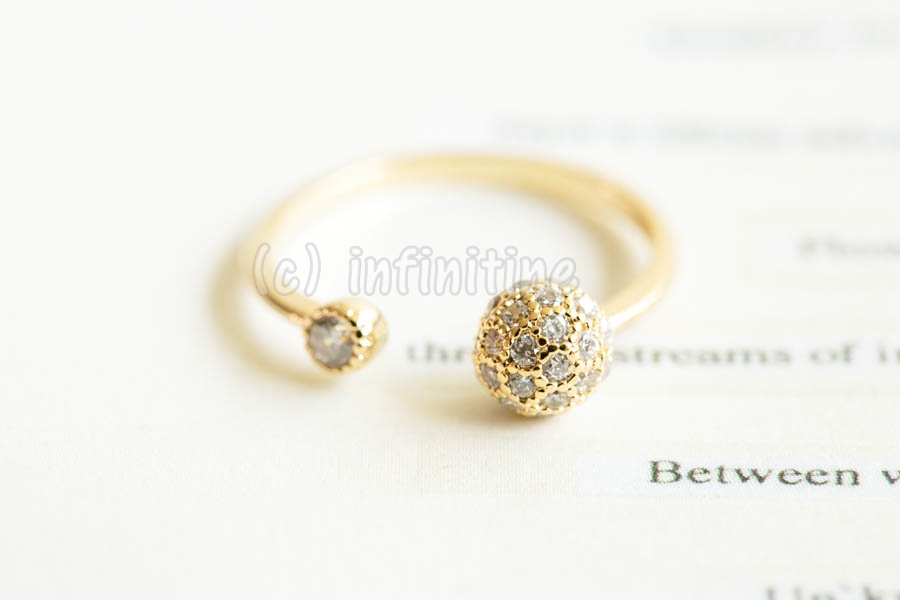 Rose Gold Cz Earth Globe Adjustable Ring,rn2593 on Luulla