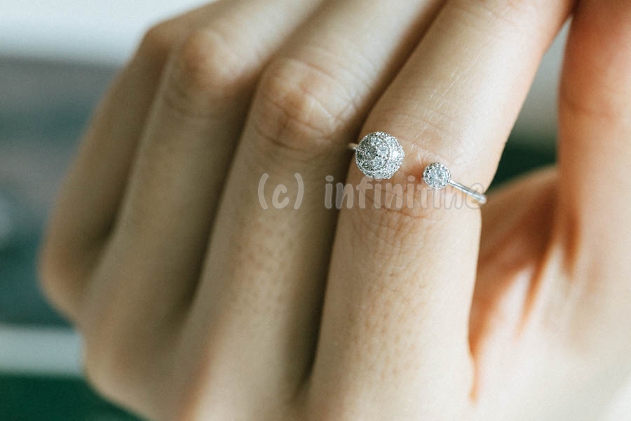 Rose Gold Cz Earth Globe Adjustable Ring,rn2593 on Luulla