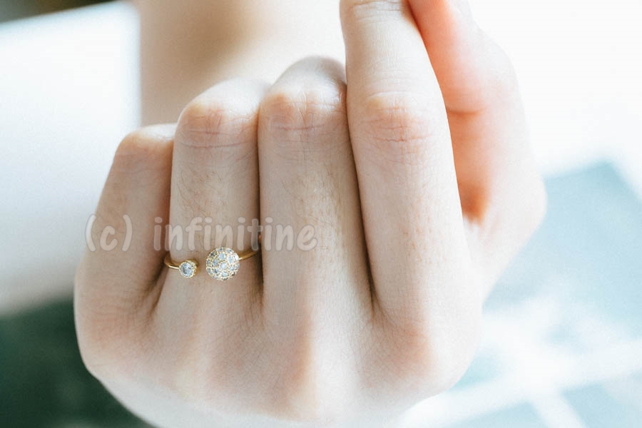 Rose Gold Cz Earth Globe Adjustable Ring,rn2593 on Luulla